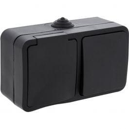 Q-LINK Wandcontactdoos 1-voudig met Wisselschakelaar, IP54,, Verzenden, Nieuw