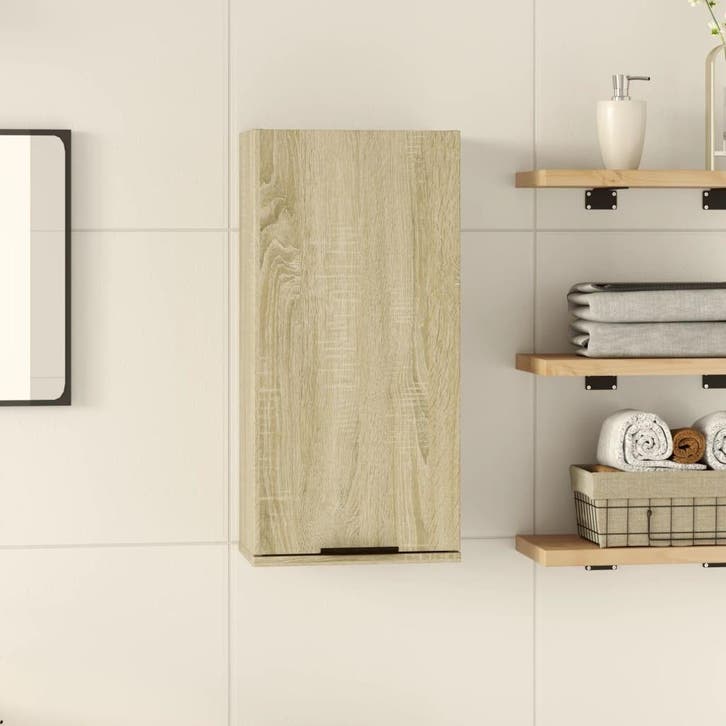 vidaXL Badkamerkast wandgemonteerd 32x20x67 cm sonoma, Maison & Meubles, Tables | Coiffeuses, Envoi