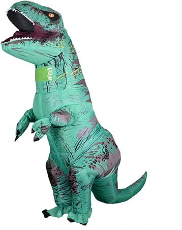 KIMU® Opblaas Kostuum Kinderen T-Rex Groen 110 116 122 128 1, Ophalen of Verzenden, Nieuw