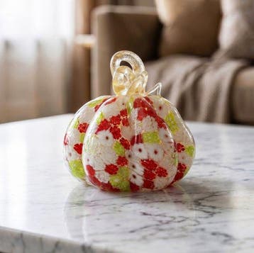 Murano - sculptuur, Zucca decorativa in vetro di Murano con