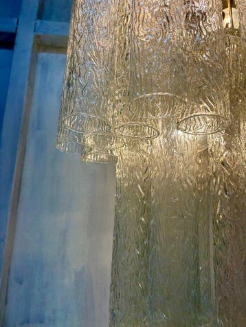 Lampe - Lustre Murano en troncs des années 60, vintage,