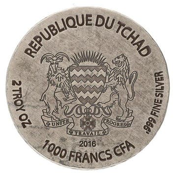 Tsjaad. 1000 Francs 2016 - Horus 2 Oz (Zonder
