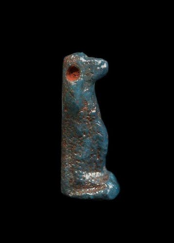 Oude Egypte, late periode Blauwe faience Amulet van Godheid
