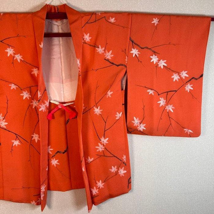Dames Haori – met de hand beschilderd esdoornblad- en, Antiquités & Art, Antiquités | Autres Antiquités