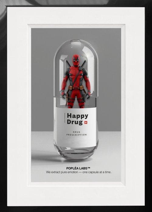 POPLEA - Poplea DEAD POOL - HAPPY DRUG— (2000), Antiquités & Art, Art | Peinture | Moderne