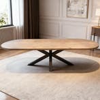 Tafel plat ovaal eikenhout  Matrix XL 300x100, Huis en Inrichting, Tafels | Eettafels, Nieuw