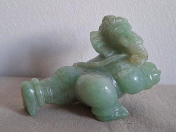 Snijwerk, Jade Ganesha - 5 cm - jade