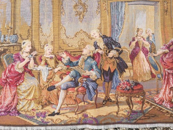 Galante feest - Wandtapijt - 50 cm - 145 cm, Antiquités & Art, Curiosités & Brocante