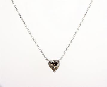 Zonder minimumprijs - Ketting met hanger - 14 karaat Witgoud