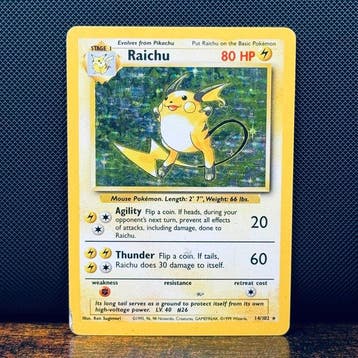 Pokémon Card - Raichu Holo 14 - Pokémon - WOTC, Nieuw