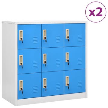 vidaXL Lockerkasten 2 st 90x45x92,5 cm staal lichtgrijs en, Verzenden