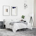 vidaXL Bedframe bewerkt hout metaal zwart 140x200 cm, Verzenden, Nieuw