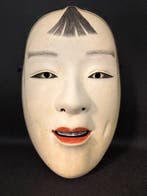 Noh masker - Hout, Hoogwaardig houten gesculpteerd, Antiek en Kunst