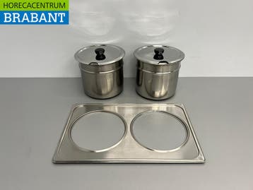 RVS Hotpot inzet voor Bain Marie 2 x 6 liter Horeca, Articles professionnels, Ophalen of Verzenden