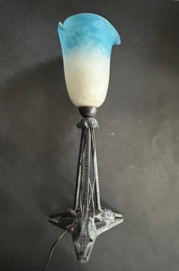 Rethondes - Rhetondes - Nachtlampje - glas en smeedijzer -, Antiek en Kunst