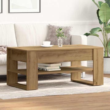 vidaXL Salontafel Artisan Eiken 102 x 55 x 45 cm Bewerkt, Verzenden