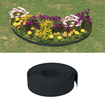 vidaXL Tuinkanten 25 m 15 cm PE Zwart, Verzenden