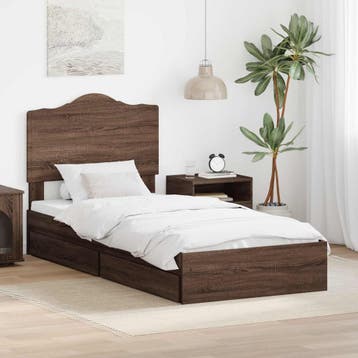 vidaXL Opbergbed met lade Bruin Eiken 70 x 190 cm Bewerkt, Verzenden, Nieuw