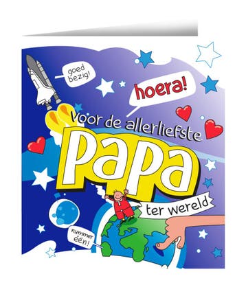 Wenskaart Papa 16,5cm, Verzenden, Nieuw