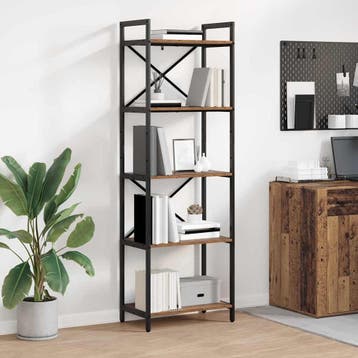vidaXL Boekenplank 5-laags 56 x 34 x 171 cm Bewerkt hout Oud, Verzenden