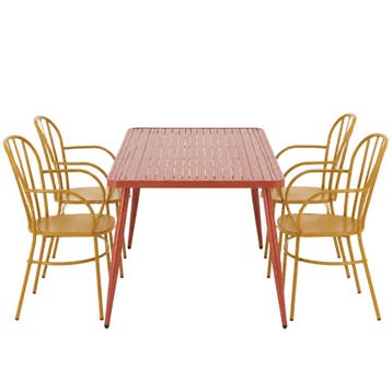 Flamant Tuinset Marian Terracotta Okergeel - Nieuw in, Verzenden, Nieuw, Aluminium, Tuinset