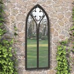 vidaXL Tuinspiegel 100x45 cm ijzer zwart, Verzenden, Nieuw
