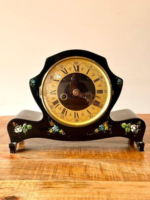 Pendule - Art Nouveau Hout, Messing - 1910-1920, Antiquités & Art, Antiquités | Horloges