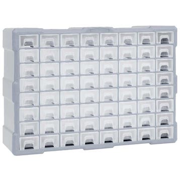 vidaXL Organiser met 64 lades 52x16x37,5 cm, Verzenden