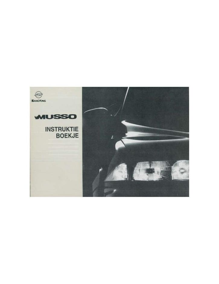 1995 SSANGYONG MUSSO INSTRUCTIEBOEKJE NEDERLANDS, Auto diversen, Handleidingen en Instructieboekjes, Ophalen of Verzenden