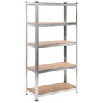 vidaXL Opbergrek 5-laags staal en bewerkt hout grijs, Verzenden, Nieuw