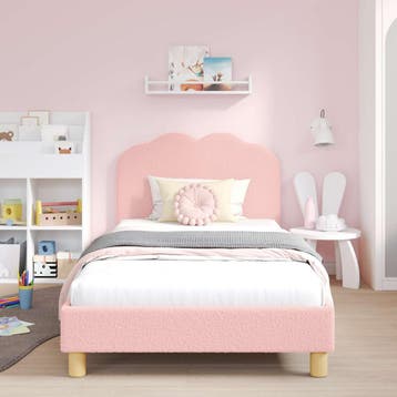 Boucle Bedframe Roze | Tweede kansje | OP = OP (kinderbed), Verzenden