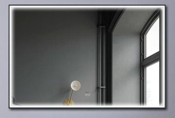 SALE - Torve 80 x 60 - Mat zwart - Spiegel - Rechthoek -, Huis en Inrichting, Ophalen of Verzenden, Nieuw
