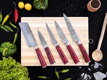 Keukenmes - Kitchen knife set - FK72 - Staal, Hout,