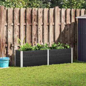 vidaXL Plantenbak verhoogd 200x50x54 cm HKC grijs, Verzenden, Nieuw