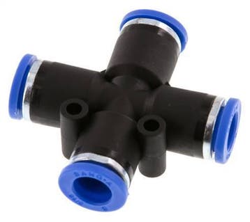 8mm Cross PA 66 Insteekfitting NBR, Verzenden