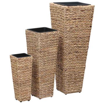 vidaXL Plantenbakken verhoogd 3 st waterhyacint bruin, Tuin en Terras, Verzenden, Nieuw