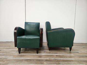 Fauteuil (2) - Fauteuils club Art déco des années 40 en