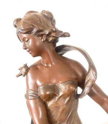 Auguste Moreau (1834-1917) - Groot Art Nouveau - sculptuur,