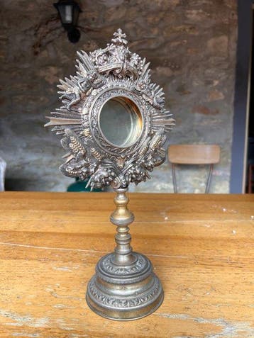 Ostensoir - Bronze, Laiton, Verre, Plaqué(e) argent -, Antiquités & Art