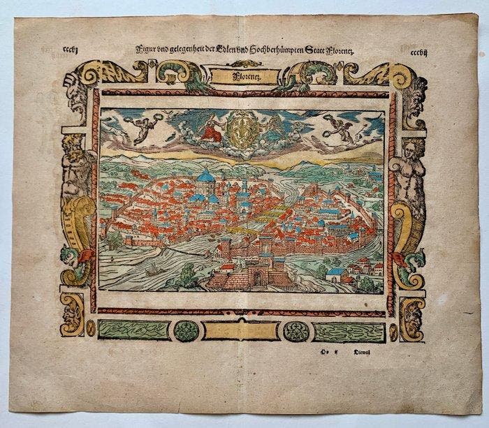 Italië - Florence; Sebastian Münster - Figur und gelegenheit, Boeken, Atlassen en Landkaarten