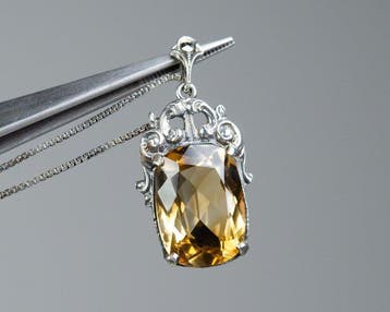- 800 zilver - 12,50 ct natuurlijke citrien - Oostenrijk -