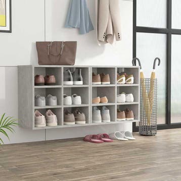 vidaXL Schoenenkasten 2 st 52,5x30x50 cm betongrijs, Verzenden, Nieuw