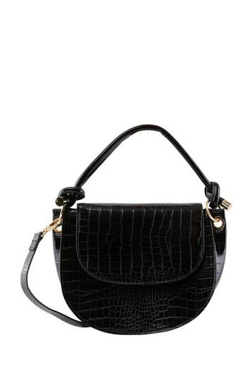 PIECES crossbody tas met crocoprint zwart, Verzenden, Nieuw