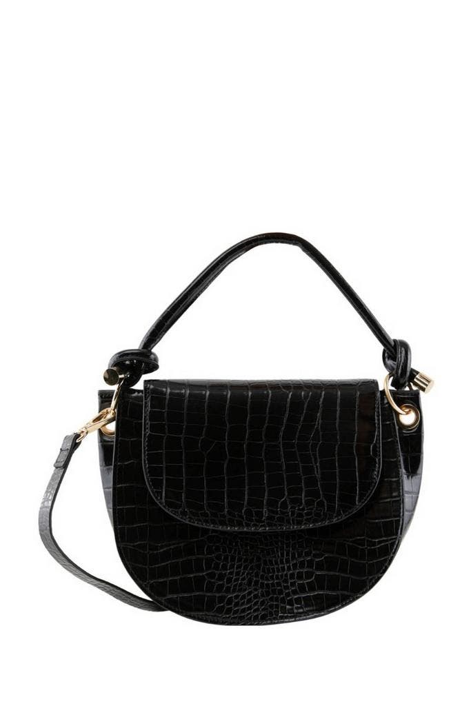PIECES crossbody tas met crocoprint zwart, Handtassen en Accessoires, Tassen | Schoudertassen, Nieuw, Verzenden