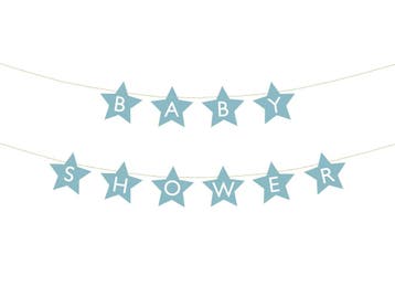 Blauwe Slinger Baby Shower Sterren 3m, Verzenden