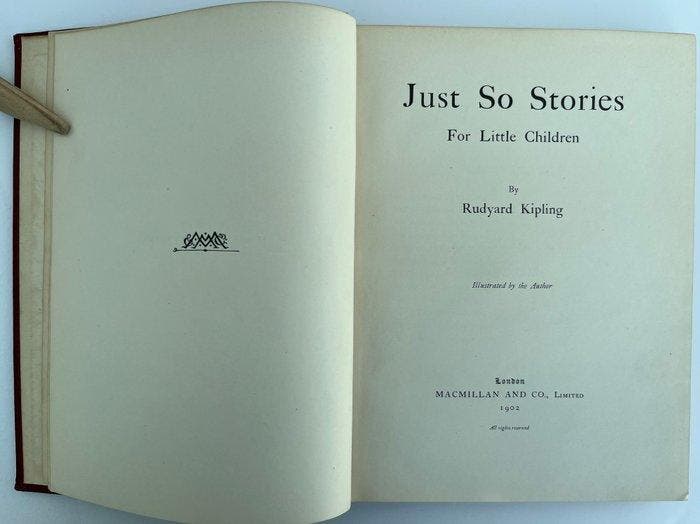 Rudyard Kipling - Just So Stories - 1902, Antiek en Kunst, Antiek | Boeken en Manuscripten