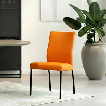 Set van 4 Leren eetkamerstoelen Comfort - Toledo Mandarin, Ophalen of Verzenden