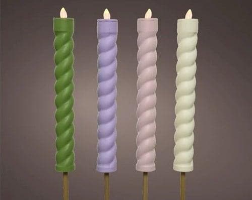 Led fakkel solar lumineo pastel swirl vlameffect 106 cm set, Hobby en Vrije tijd, Knutselen, Nieuw