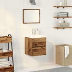 vidaXL Wastafel kabinet voor de badkamer Zwart Eiken 41 x 39, Verzenden, Nieuw