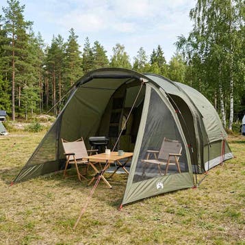 vidaXL Huisje Tent 4-persoons Olijfgroen Polyester en Staal, Verzenden, Nieuw